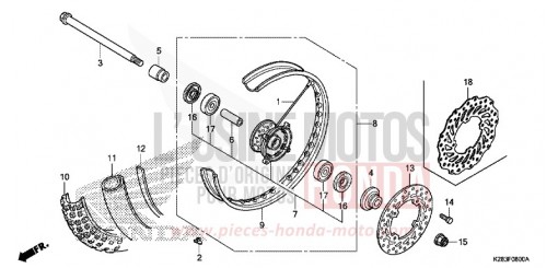 FRONT WHEEL CRF125FH de 2017
